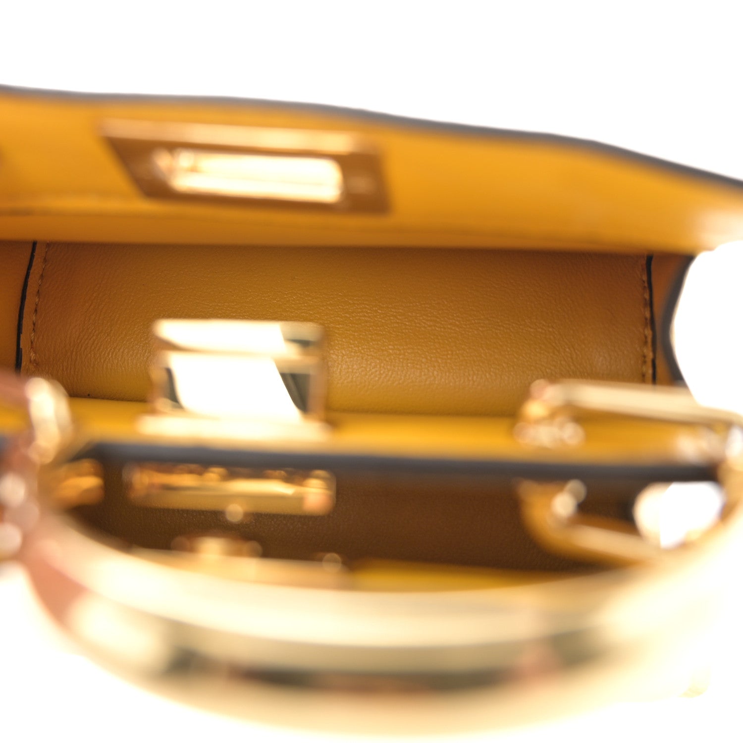 Fendi Shiny Nappa Nano Peekaboo Maxi Handle Satchel Mimosa 5 of 11