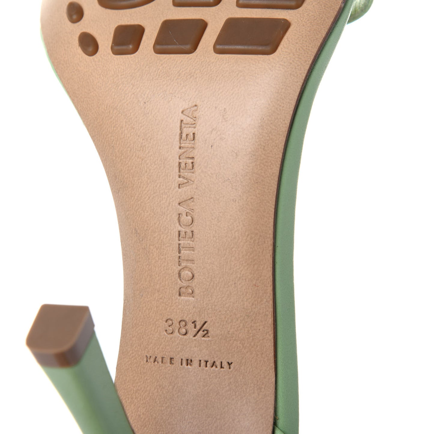 Lambskin Stretch Chain Strap 90mm Sandals 38.5 Pistachio