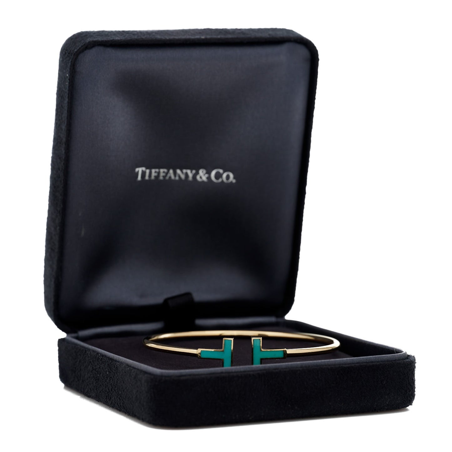18K Yellow Gold Turquoise T Wire Bracelet