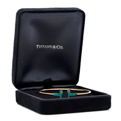 Tiffany 18K Yellow Gold Turquoise T Wire Bracelet 4 of 4