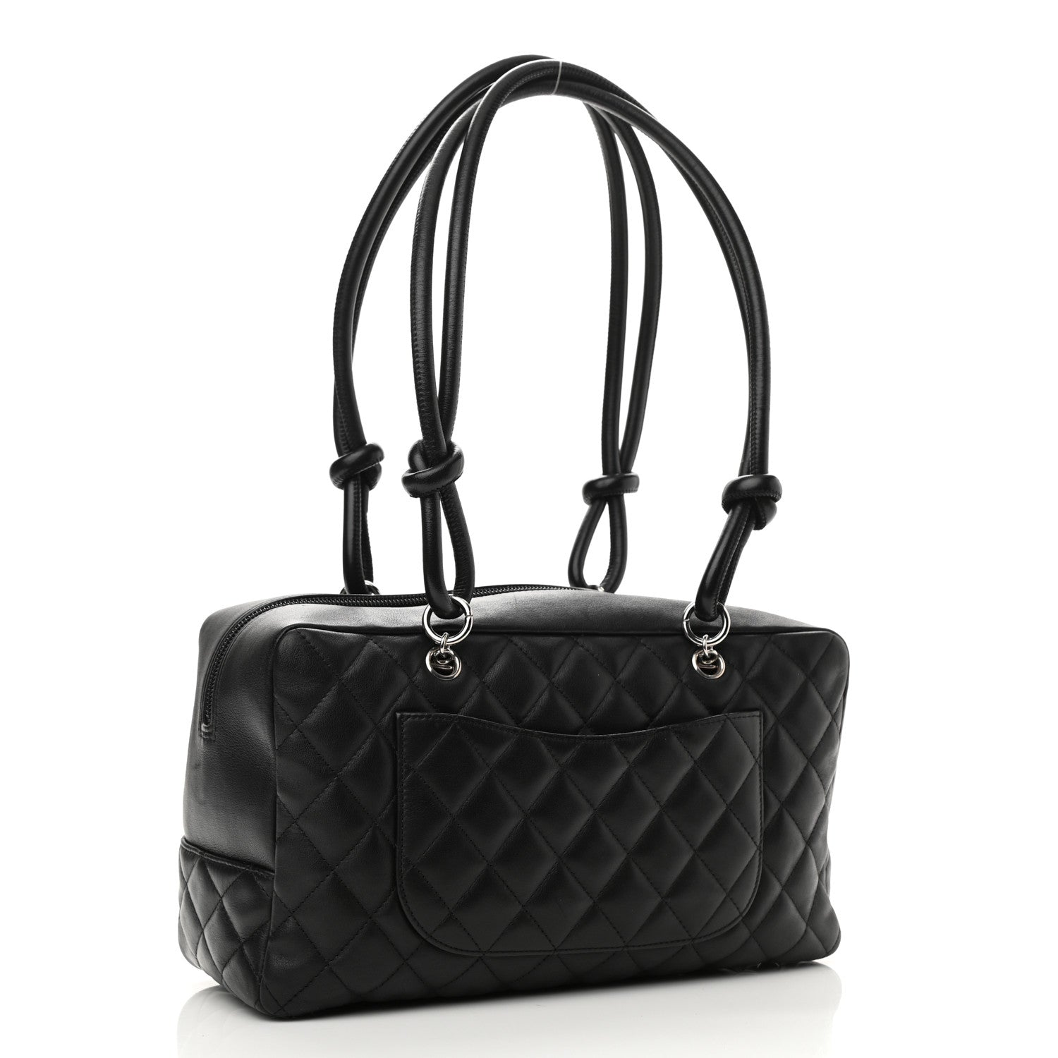 Chanel Calfskin Quilted Large Cambon Bowler Black 3 of 11