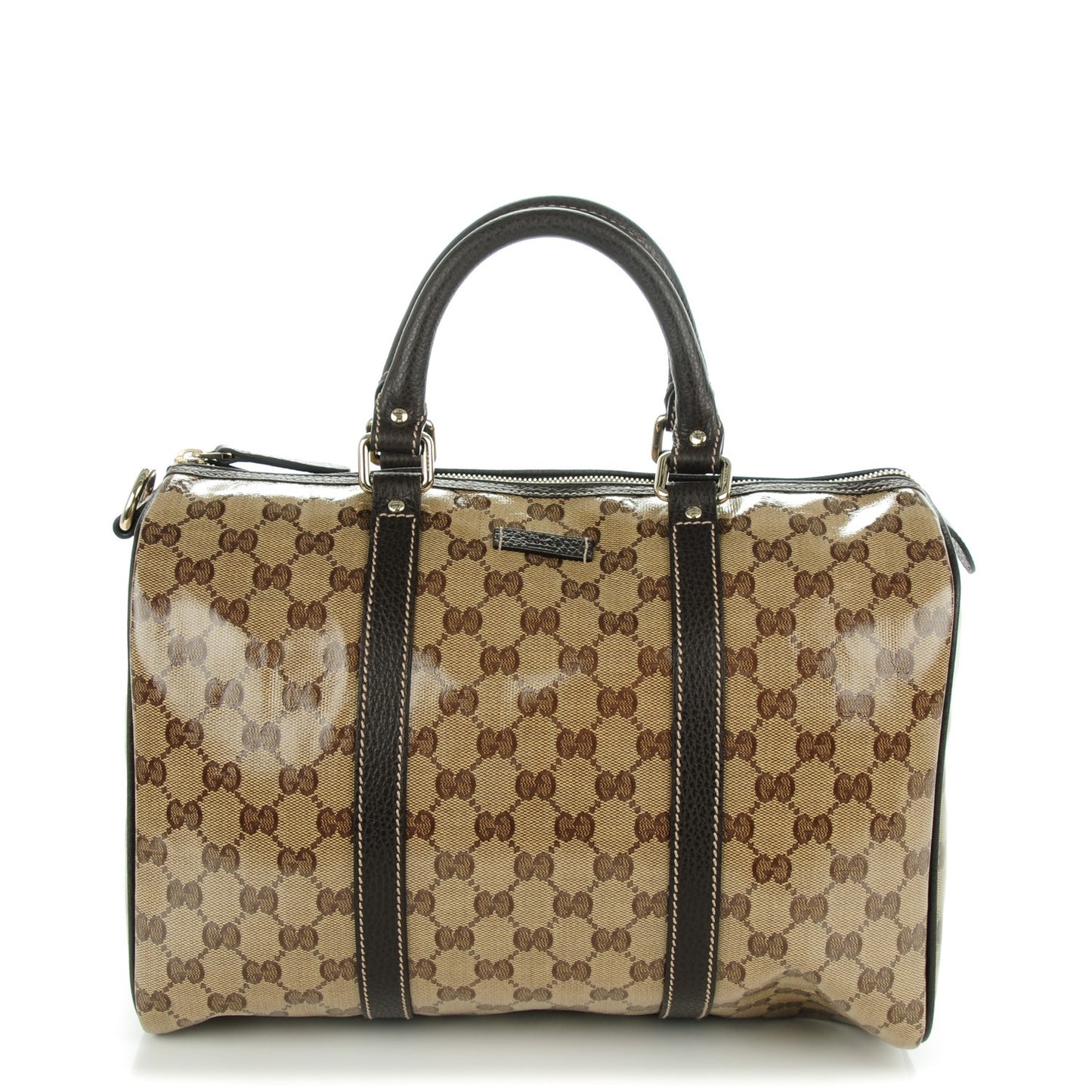 Crystal Monogram Medium Joy Boston Dark Brown