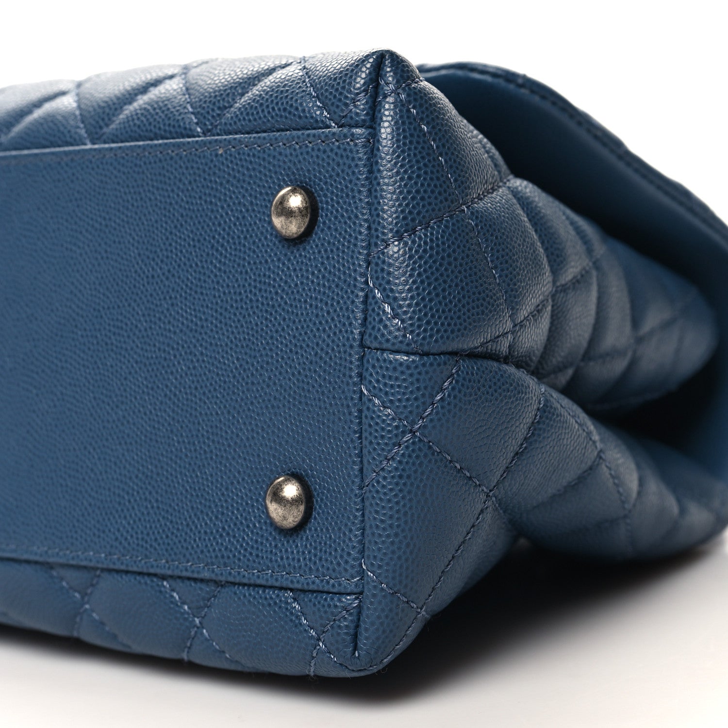 Chanel Caviar Quilted Small Coco Handle Flap Blue 10 of 10
