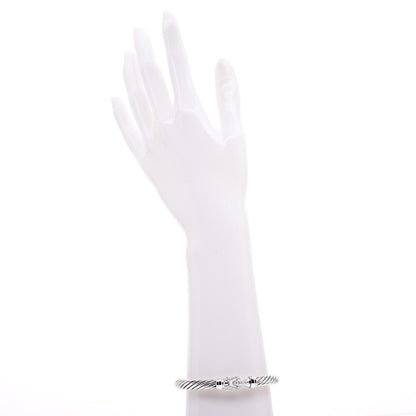 David Yurman Sterling Silver Diamond 7mm Cable Buckle Cuff Bracelet 7 of 7