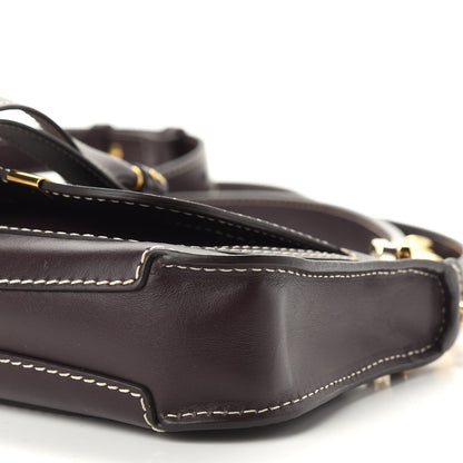 Chloe Shiny Calfskin Small Marcie Saddle Shoulder Bag Black Raisin 10 of 10