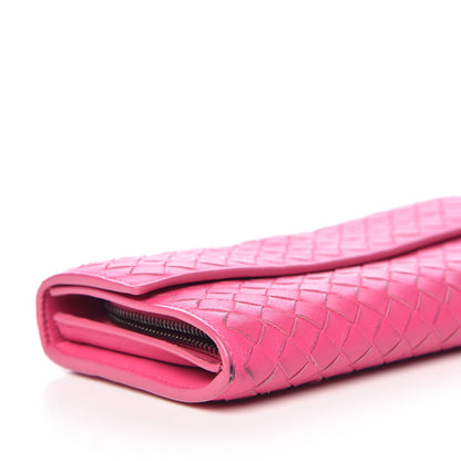 Bottega Veneta Nappa Intrecciato Continental Flap Wallet Rosa Shock 8 of 11