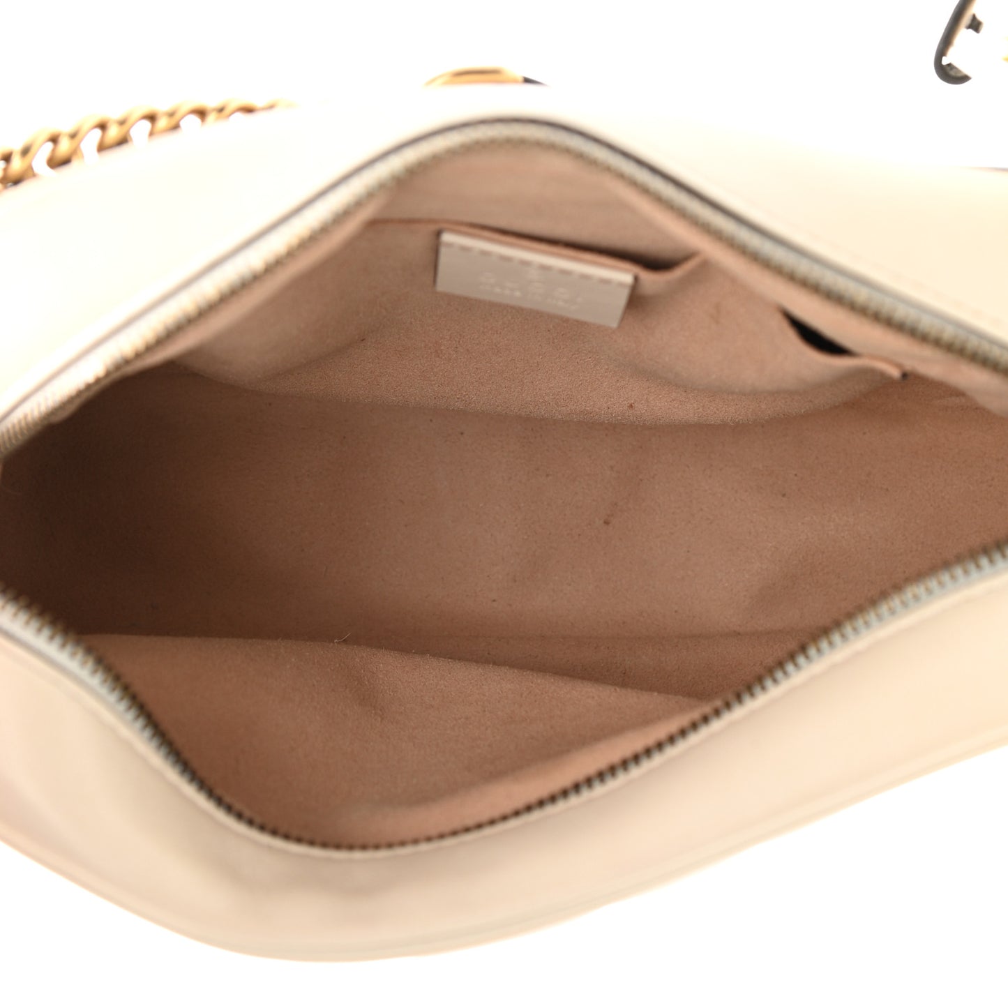Calfskin Matelasse Small GG Marmont Chain Shoulder Bag White