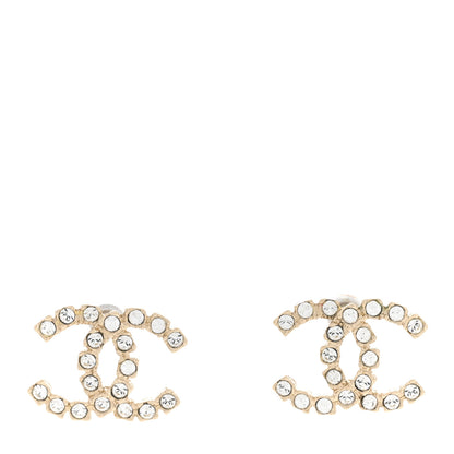 Chanel Crystal CC Earrings Gold 1 of 4