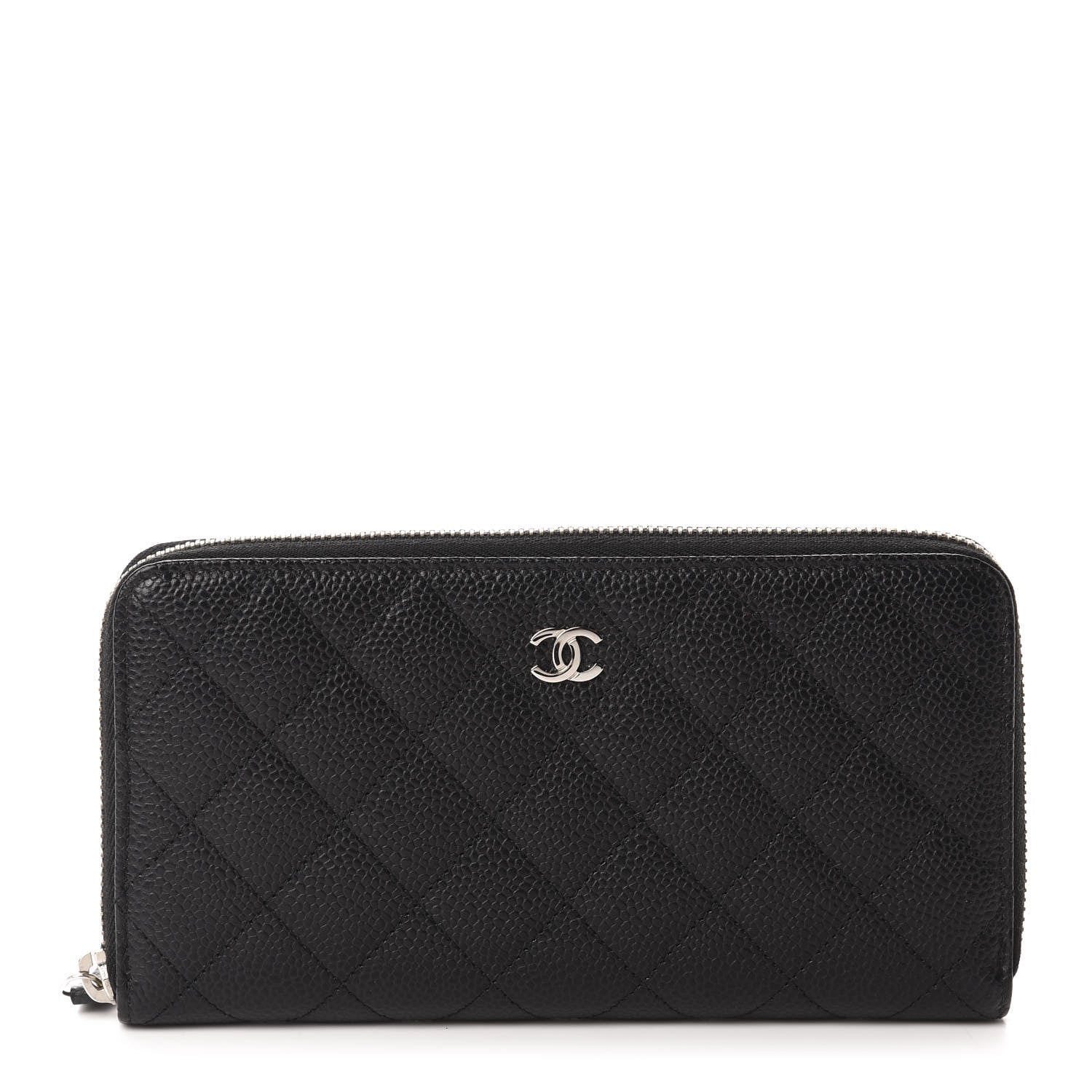 Chanel Caviar Quilted Large Gusset Zip Around Wallet Black 1 of 13