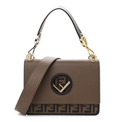 Fendi Vitello Century F is Fendi Bi-Color FF 1974 Embossed Kan I Shoulder Bag Maya Black 1 of 11