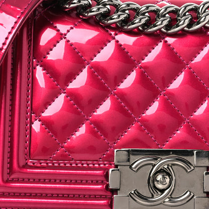 Chanel Metallic Patent Calfskin Quilted Small Boy Flap Pink 8 of 13