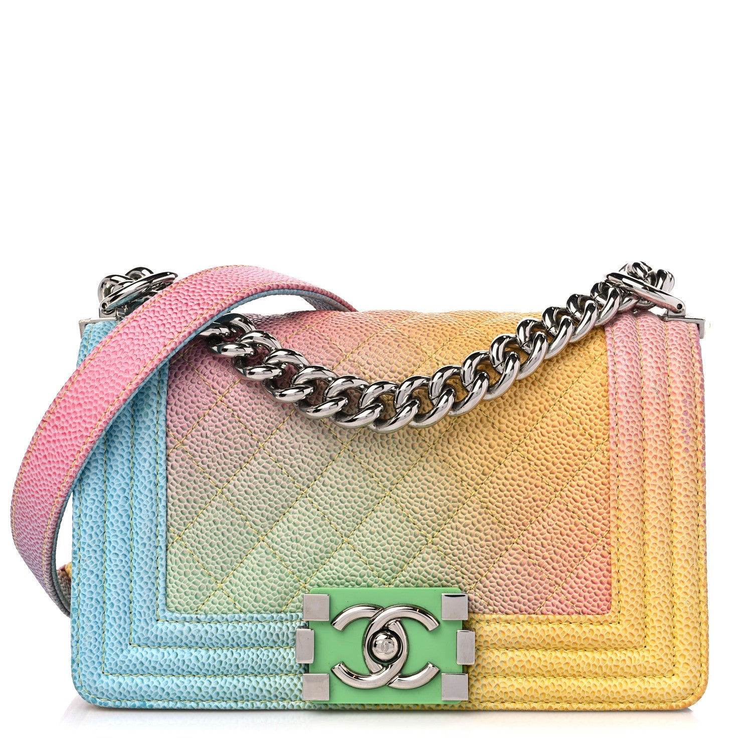 Chanel Caviar Quilted Small Cuba Rainbow Boy Flap Multicolor 1 of 12