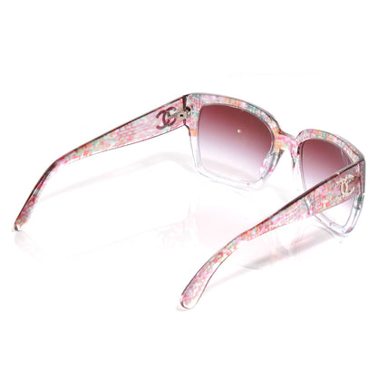 Chanel Acetate Multicolor Tweed CC Sunglasses 5220 Pink 2 of 3
