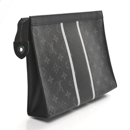 Louis Vuitton X FUJIWARA Monogram Eclipse Flash Pochette Voyage MM 3 of 9