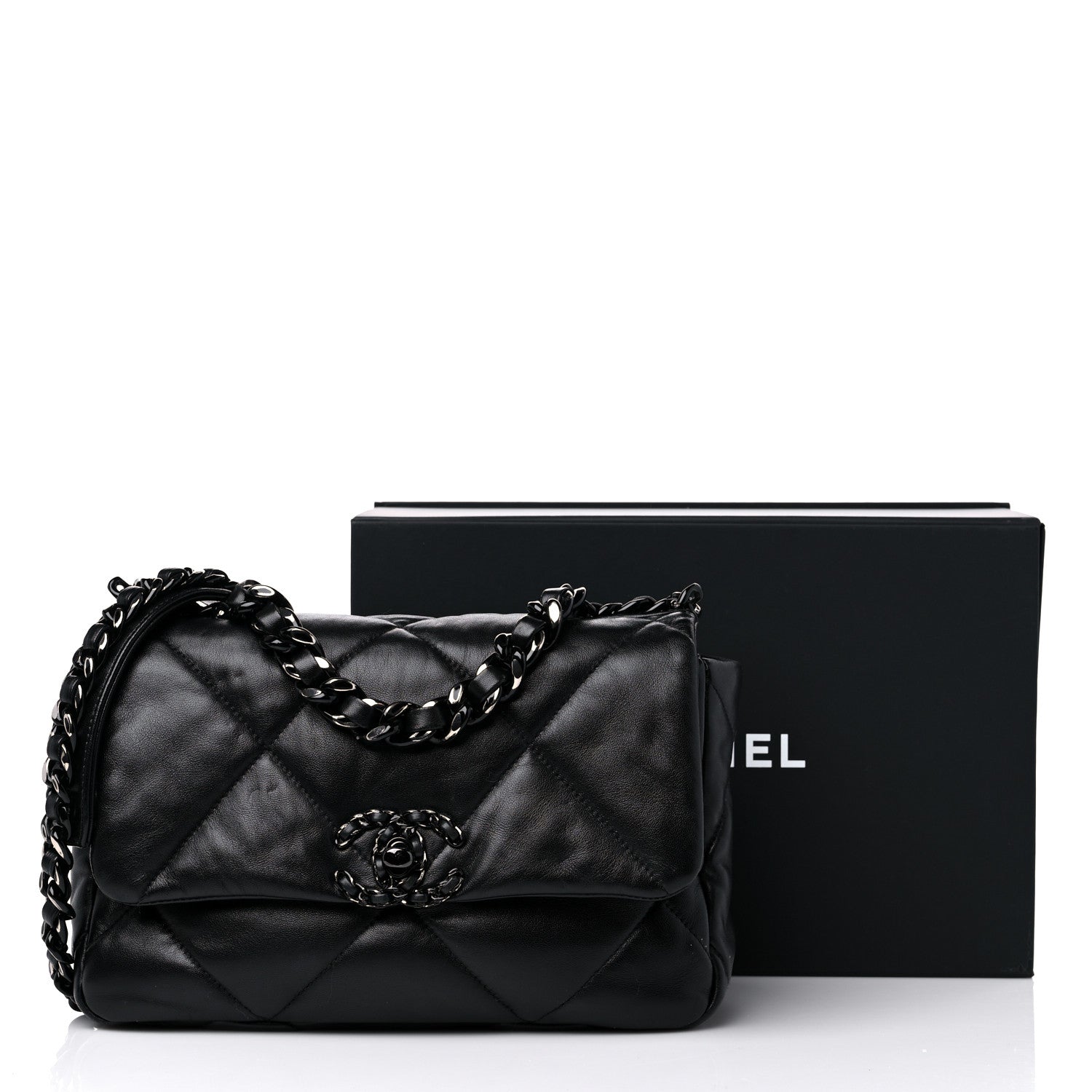 Chanel Lambskin Quilted Medium Chanel 19 Flap So Black 13 of 13