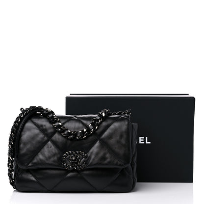 Chanel Lambskin Quilted Medium Chanel 19 Flap So Black 13 of 13