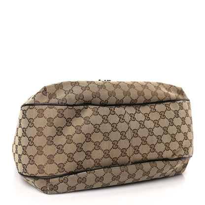 Gucci Monogram Margaux Calfskin Medium Emily Hobo Beige Ebony Cocoa 4 of 9