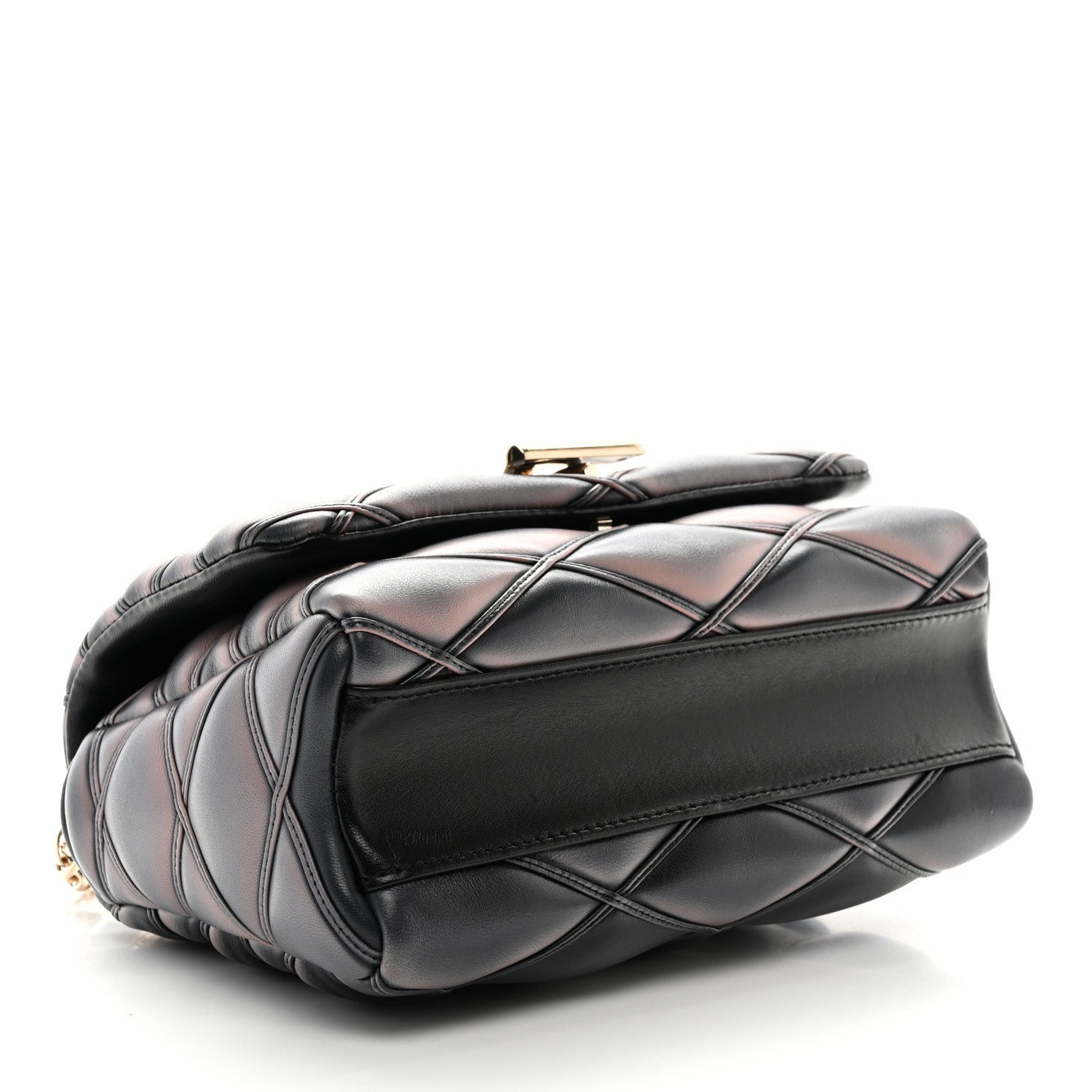 Louis Vuitton Lambskin Malletage Top Handle GO-14 MM Black Pink 5 of 10