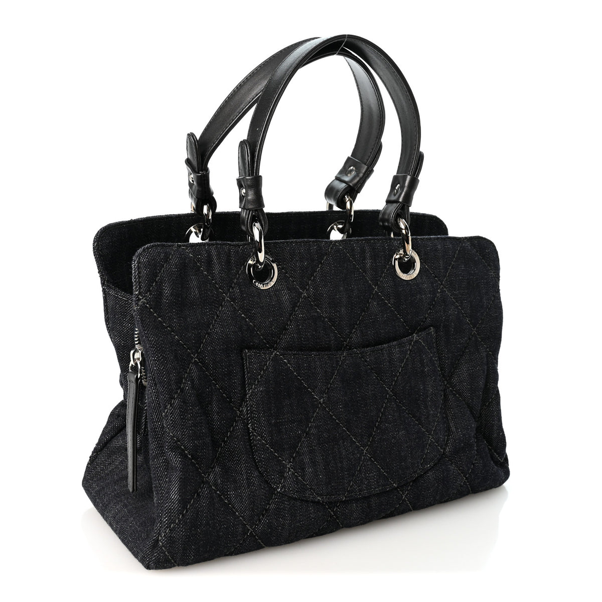 Chanel Denim Quilted Timeless Tote Dark Blue 3 of 11
