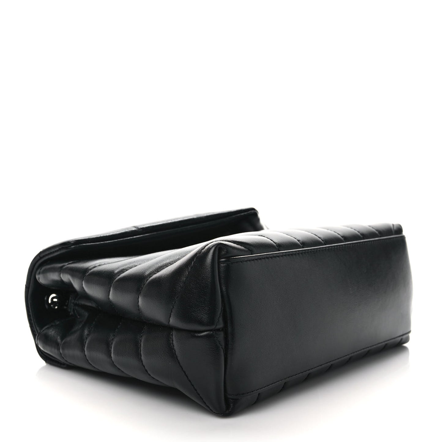 Calfskin Y Quilted Monogram Monochrome Small Loulou Chain Satchel Black