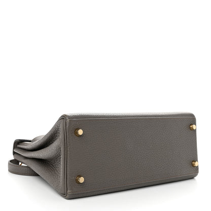 Hermes Taurillon Clemence Kelly Retourne 28 Etain 4 of 15