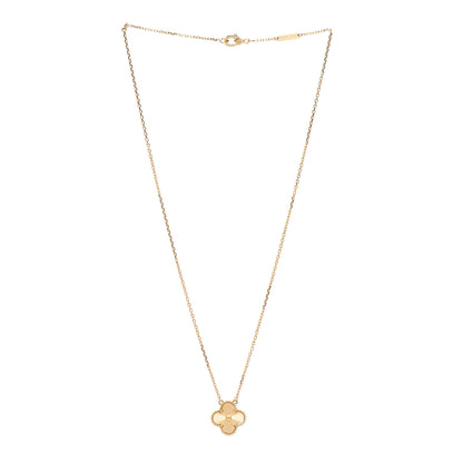 Van Cleef & Arpels 18K Yellow Gold Guilloche Vintage Alhambra Pendant Necklace 3 of 5
