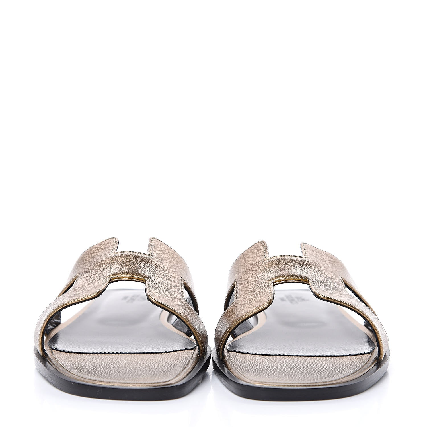 Hermes Metallic Nappa Oran Sandals 38 Vert Bronze 2 of 8