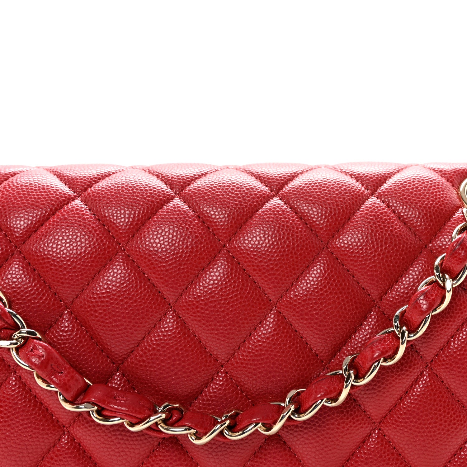 Chanel Caviar Quilted Medium Double Flap Red 8 of 10