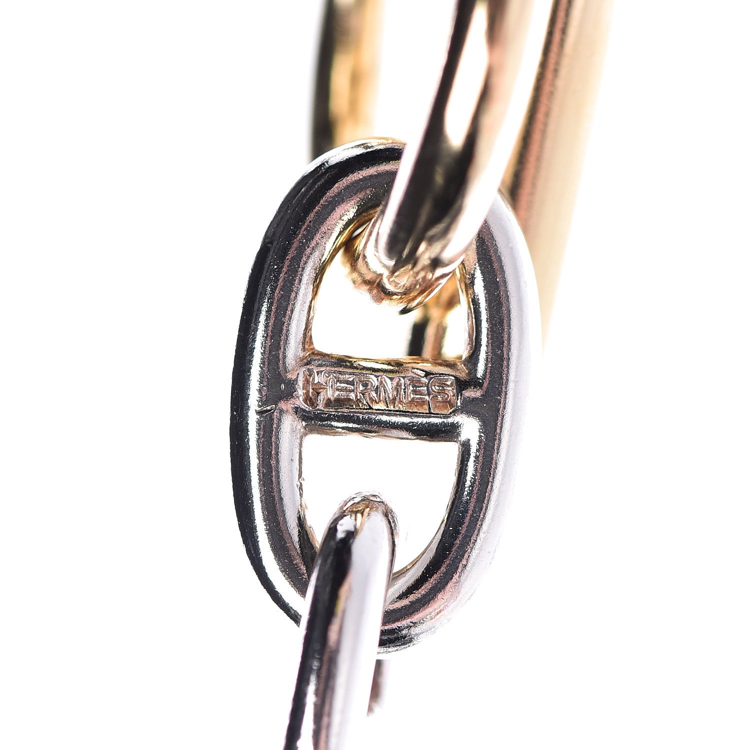 Hermes Sterling Silver 18K Yellow Gold Farandole Toggle Necklace 6 of 7