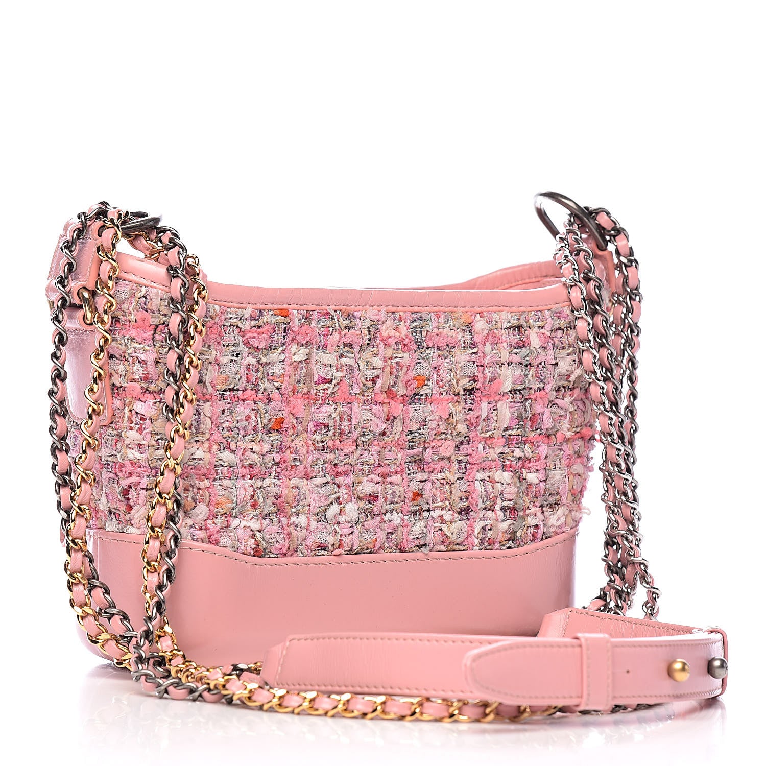Chanel Tweed Calfskin Small Gabrielle Hobo Light Pink 3 of 11