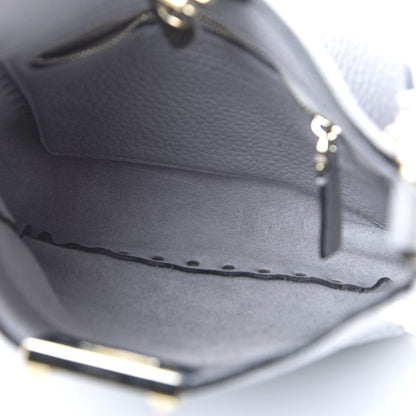 Valentino Garavani Pebbled Calfskin Mini Rockstud Flip-Lock Messenger Bag Pastel Grey 4 of 10
