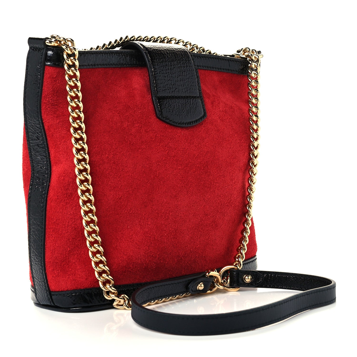 Gucci Suede Patent Medium Dionysus Bucket Bag Red 3 of 11