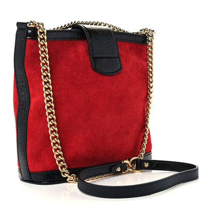 Gucci Suede Patent Medium Dionysus Bucket Bag Red 3 of 11