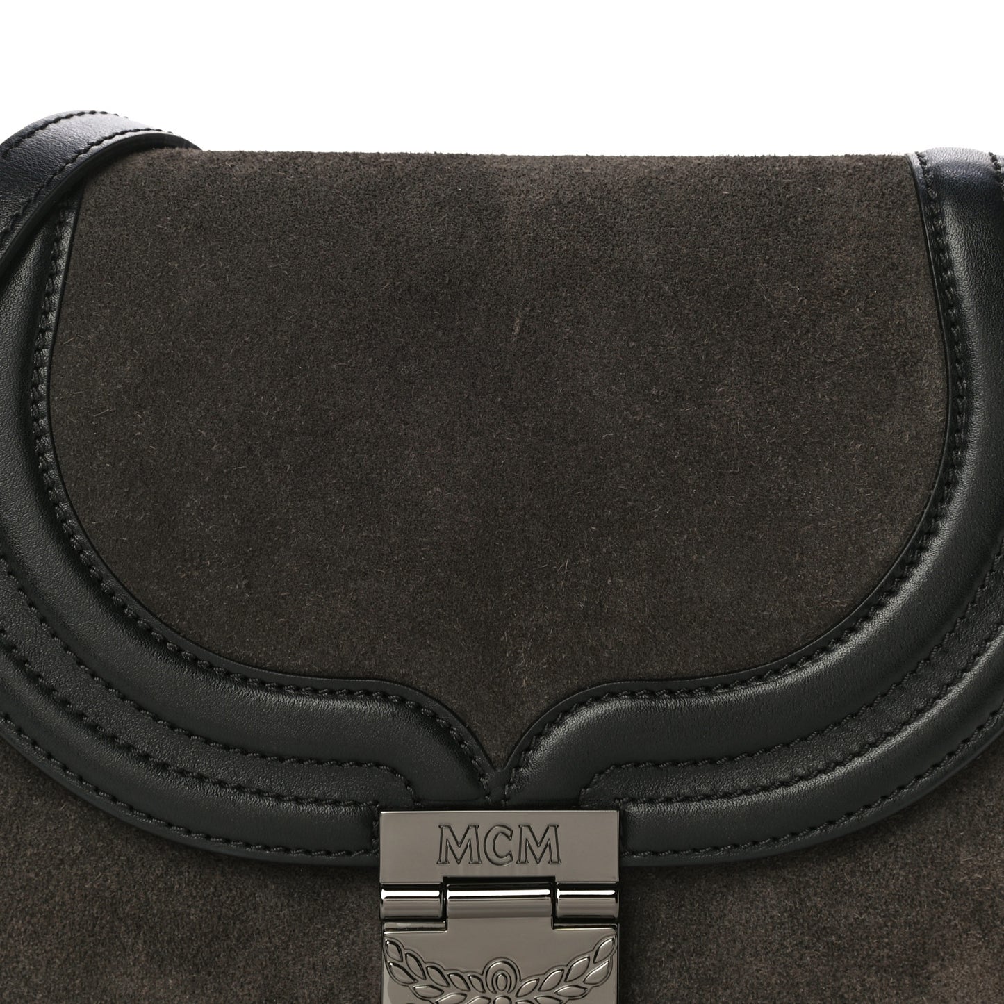 Suede Calfskin Trisha Small Shoulder Bag Black