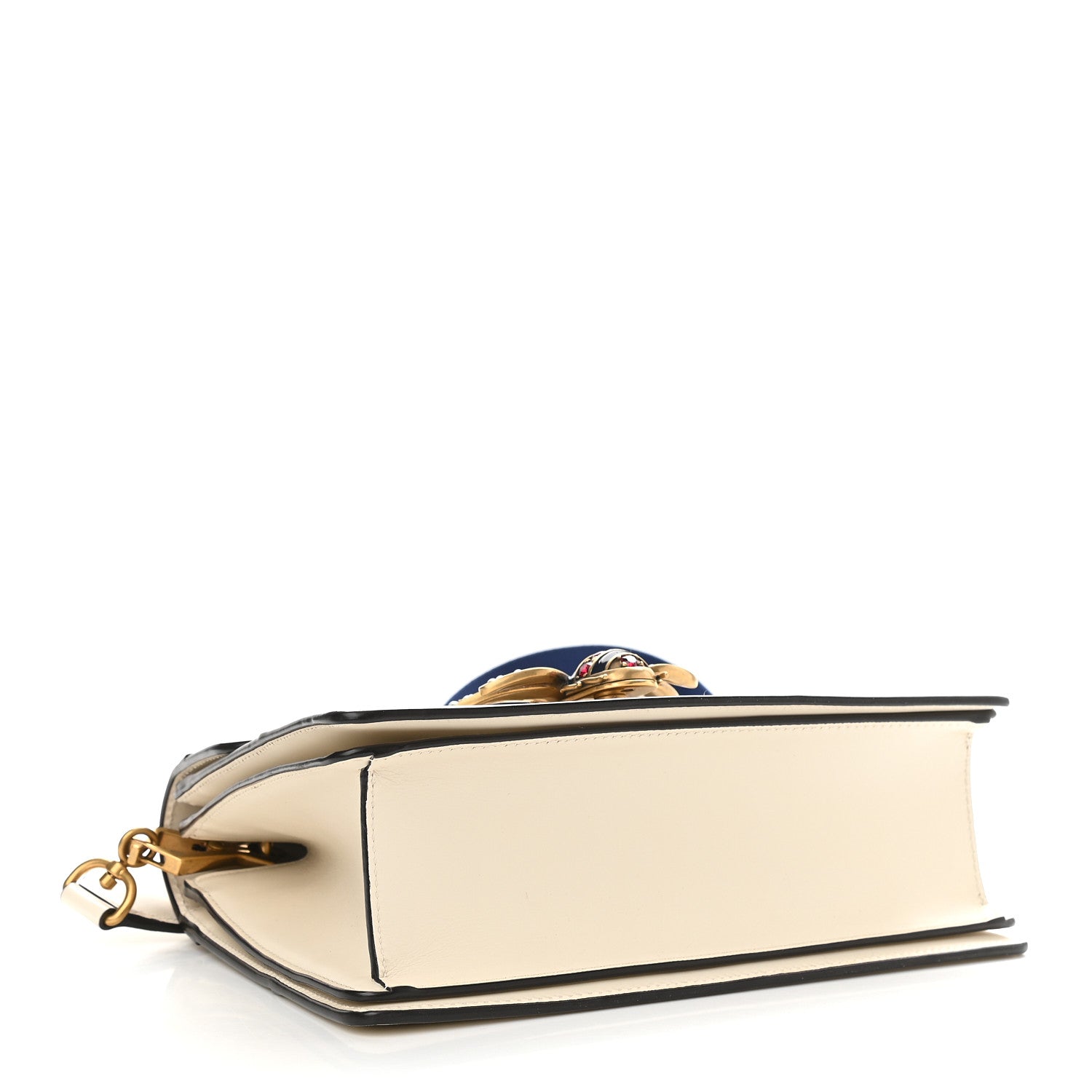 Gucci Calfskin Sylvie Web Small Queen Margaret Top Handle Bag White 4 of 9