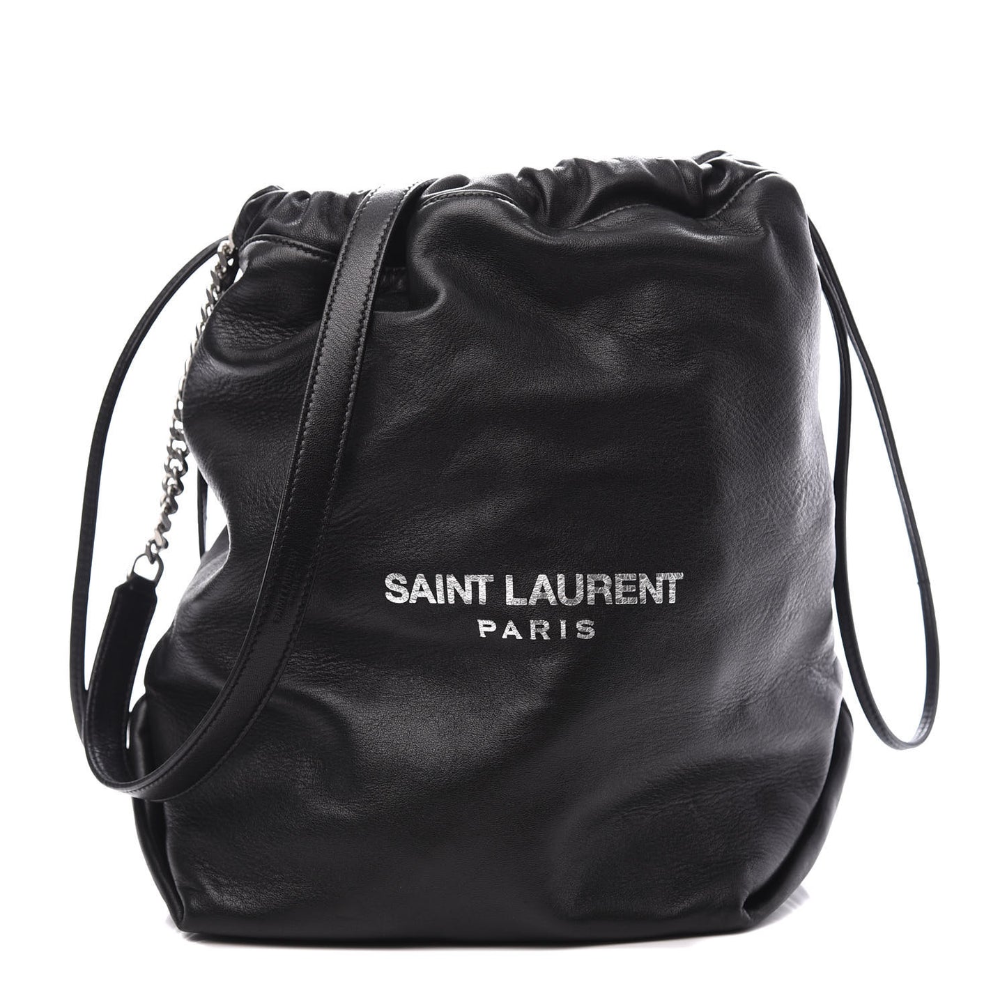 Lambskin Teddy Drawstring Bag Black