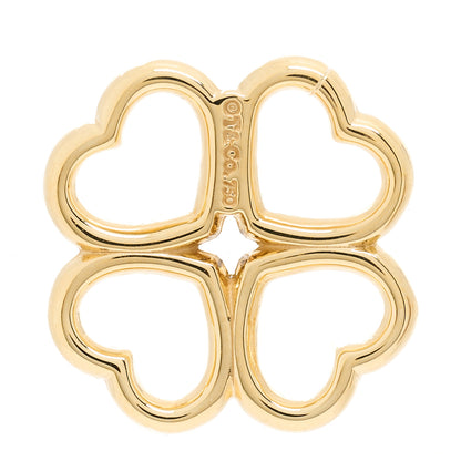 Tiffany 18K Yellow Gold Loving Heart Clover Pendant 3 of 3