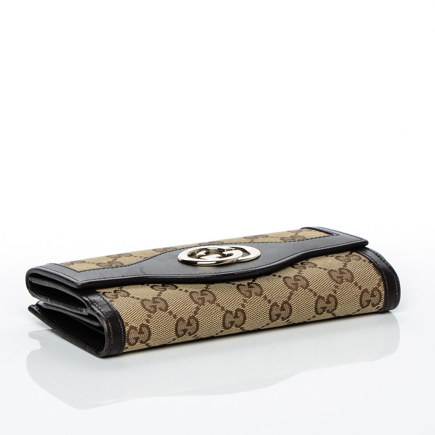 Gucci Monogram Margaux Calfskin Sukey Continental Organizer Wallet Beige Ebony Cocoa 4 of 8