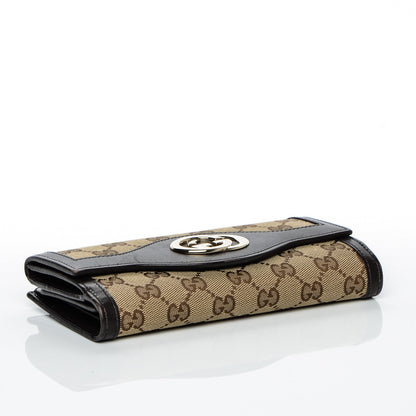 Gucci Monogram Margaux Calfskin Sukey Continental Organizer Wallet Beige Ebony Cocoa 4 of 8
