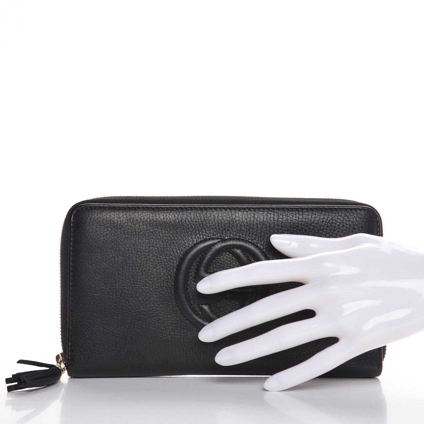 Calfskin Soho Zip Around Wallet Black