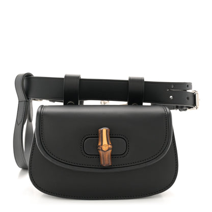 Gucci Calfskin Bamboo Mini 1947 Belt Bag 85 34  Black 1 of 13