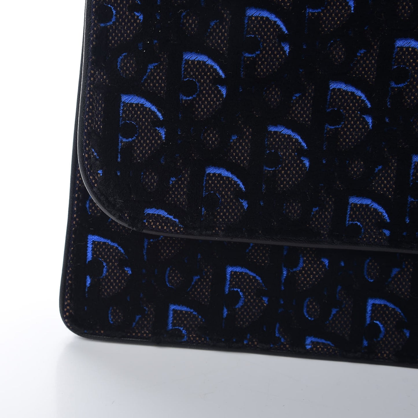 Velvet Monogram Diorama Satchel Plum Blue