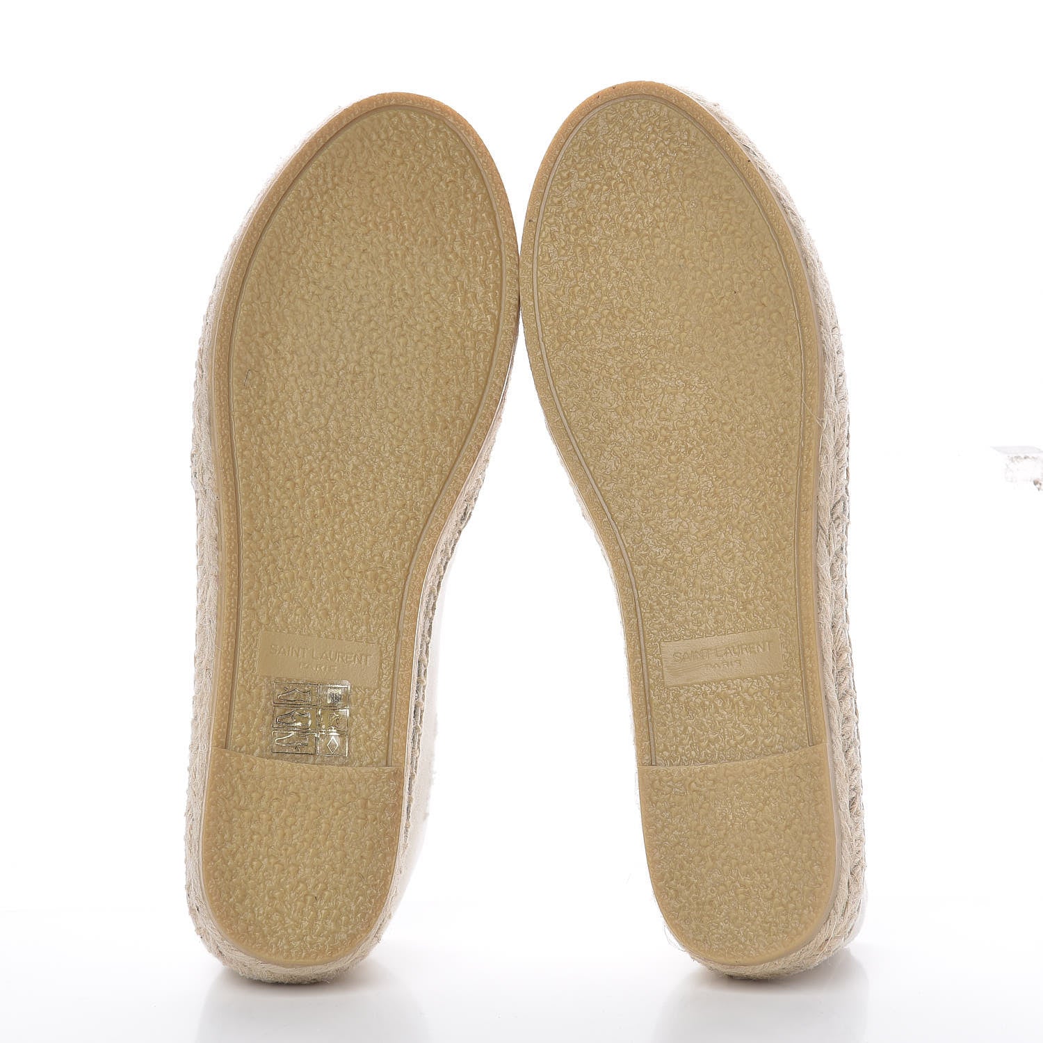Saint Laurent Canvas Elba Logo Embroidered Espadrilles 35 Panna 5 of 10