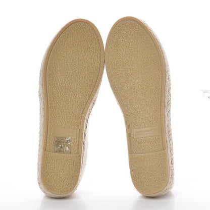 Saint Laurent Canvas Elba Logo Embroidered Espadrilles 35 Panna 5 of 10