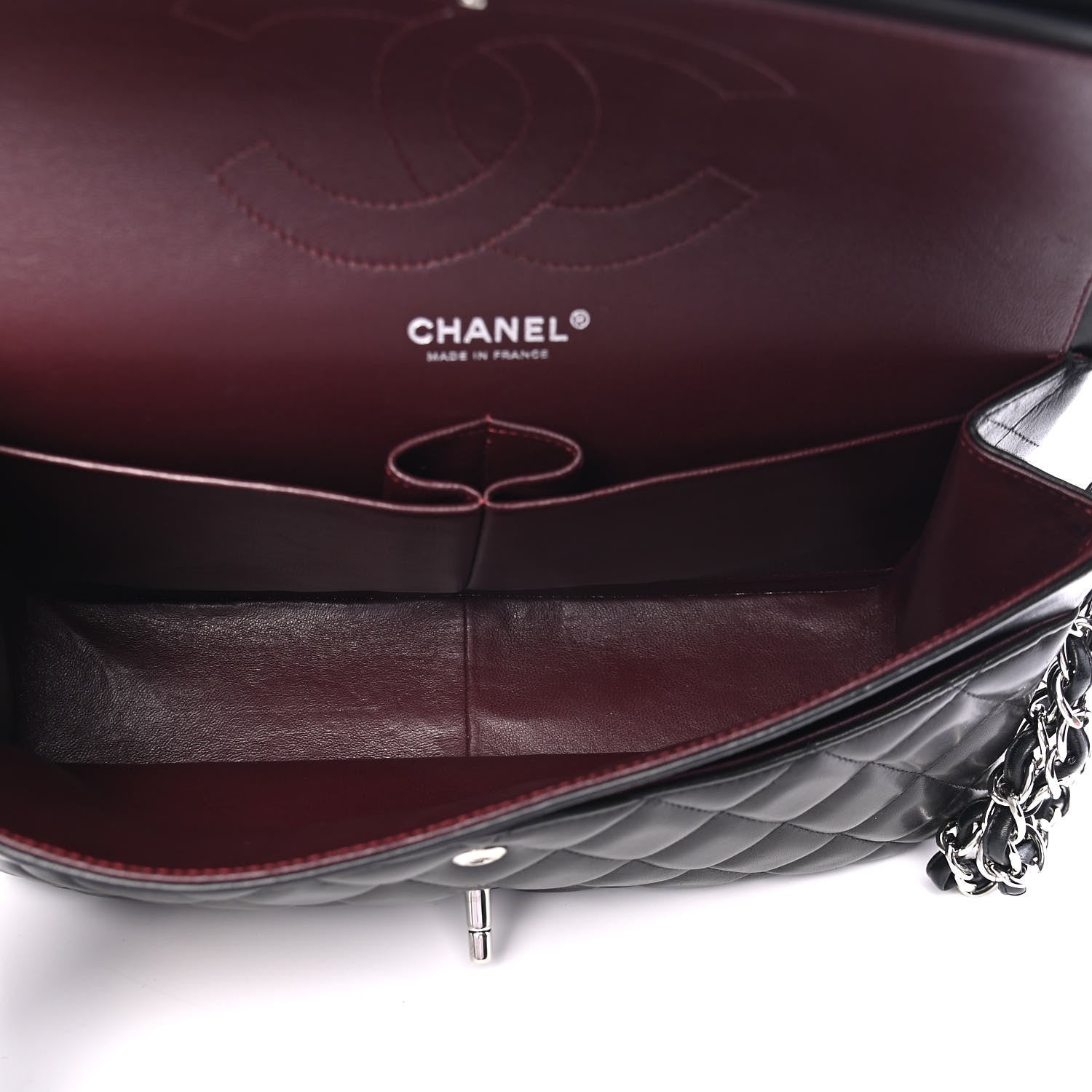 Chanel Lambskin Quilted Jumbo Double Flap Black 4 of 4