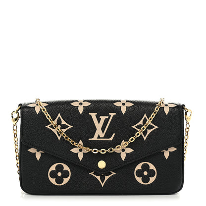 Louis Vuitton Empreinte Monogram Giant Felicie Pochette Black Beige 1 of 9