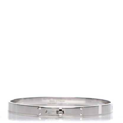 Hermes 18K White Gold Diamond PM Kelly Bracelet LG 1 of 5
