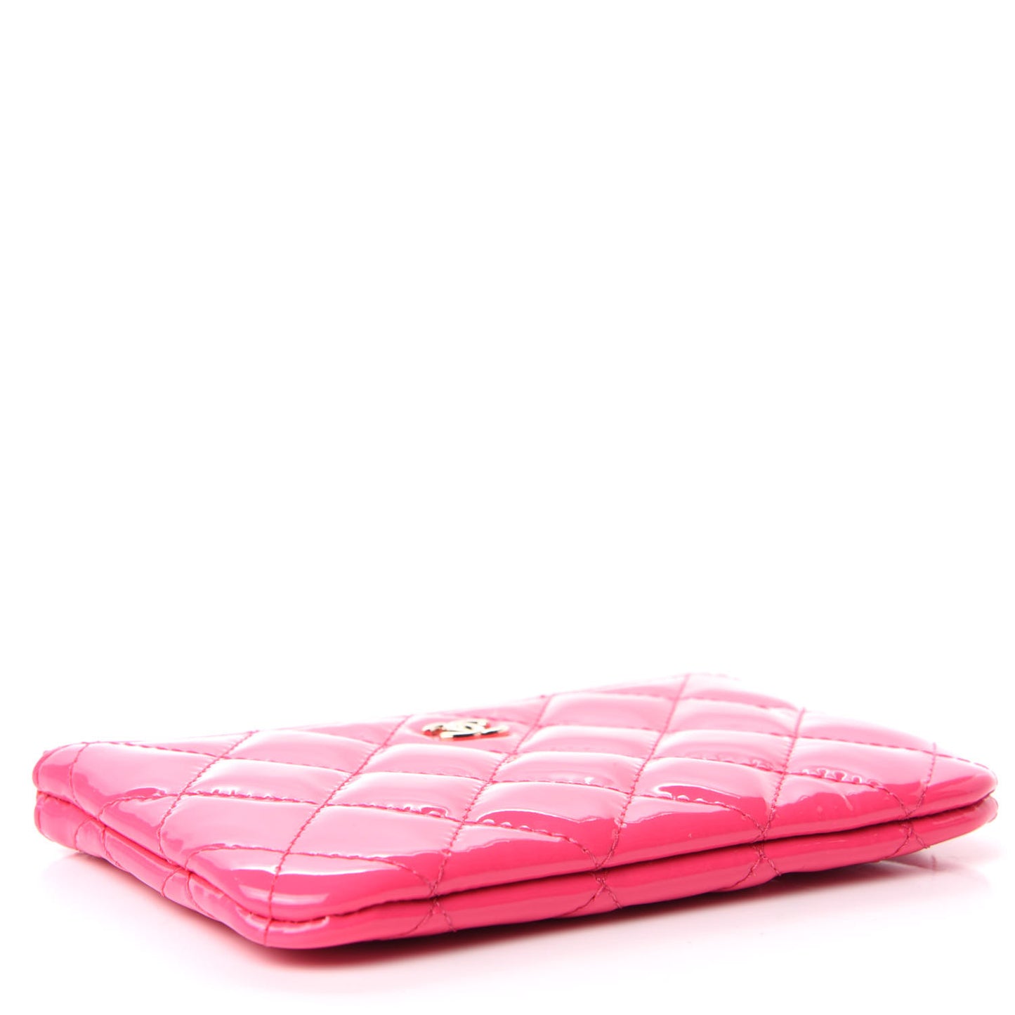 Patent Quilted Small Cosmetic Case Pink