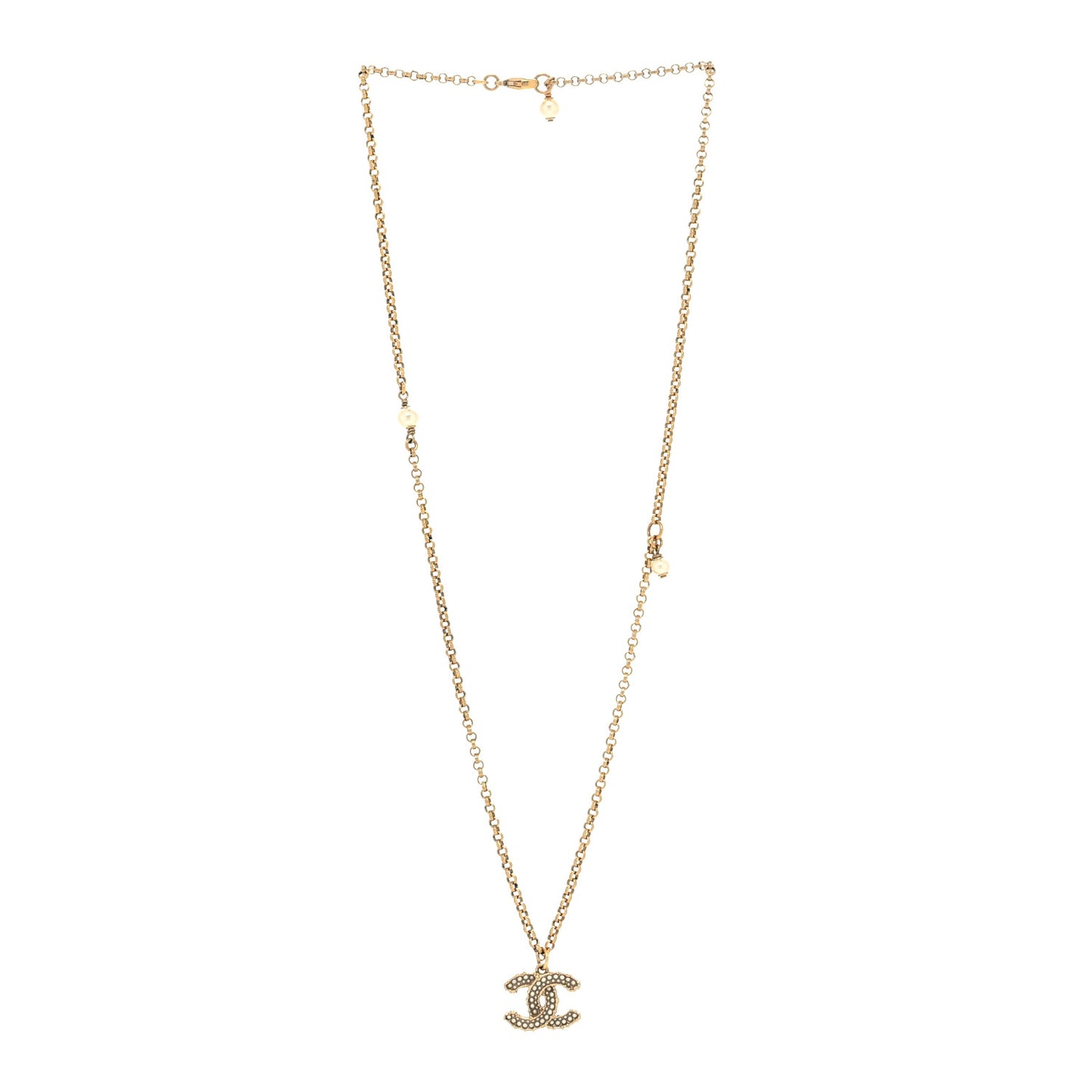 Pearl CC Camellia Express Necklace Gold