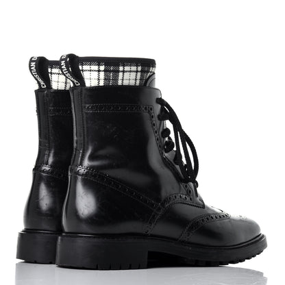 Christian Dior Calfskin Tartan D-Order Low Boot 39 Black White 4 of 7